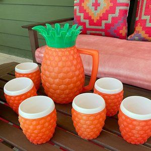 Authentic Minerware tiki set—pitcher + 6 cups